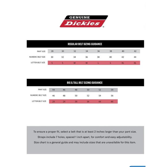 Genuine Dickies Men's 2 in 1 Reversible Black to Brown Leather Belt Size 50-52 - Picture 7 of 7